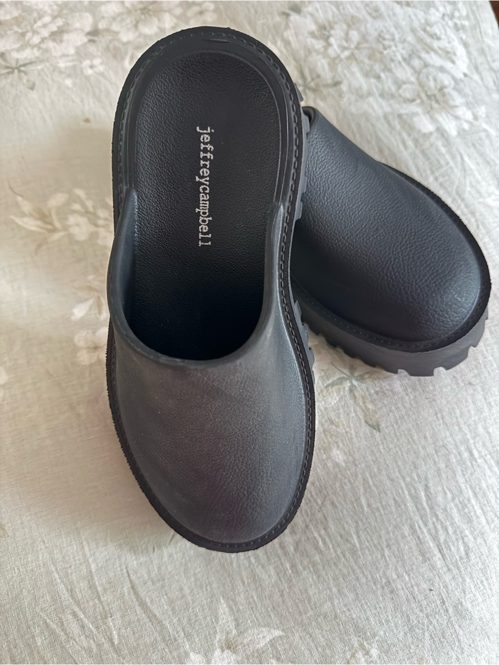 Like New Jeffrey Campbell Matte Black Chunky Platform Clog Mules - Picture 7 of 8